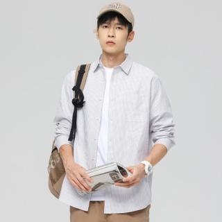 长袖翻领男式衬衫