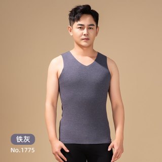 贴心 男士无痕背心安哥拉兔绒保暖内衣秋冬款纯色高弹修身上衣1775