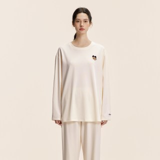TEENIE WEENIE TeenieWeenie小熊纯棉刺绣睡衣女款秋季2026新款情侣长袖家居服