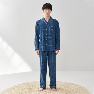 88VIP：海澜之家 男士绵柔翻领家居服套装高弹亲肤舒适透气纯棉抗菌睡衣