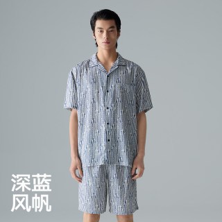 88VIP：海澜之家 夏季男士冰丝凉感家居服2026轻奢度假系列短袖短裤可外穿