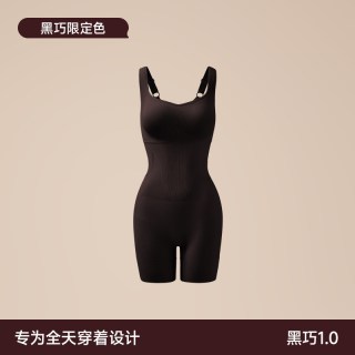 曲线主义 黑巧连体塑身衣女收腹美体塑形内衣紧身衣女