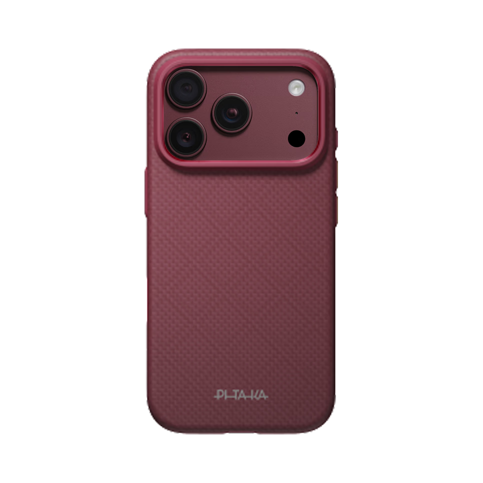 PITAKA 凯夫拉芳纶纤维磁吸手机壳 iPhone18ProMax 勃艮第红
