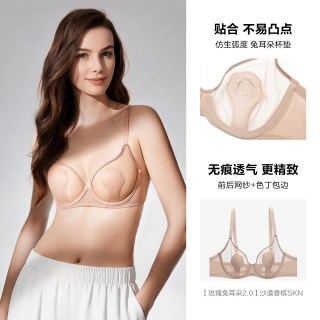 安莉芳 玫瑰兔耳朵| 安莉芳网纱单层围性感上托软钢圈文胸女大胸显小内衣