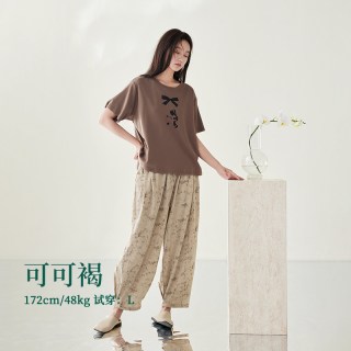 安之伴 纯棉睡衣女士夏季薄款短袖长裤复古新中式风宽松家居服套装