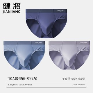 健将 内裤男士莫代尔无痕三角裤男款纯棉抗菌男生新款大码男式短裤