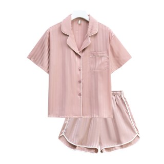88VIP：上海故事 冰丝睡衣夏两件套高级感仿真丝绸提花情侣款家居服礼盒装