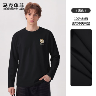 马克华菲 男士100%棉长袖T恤  颜色可选