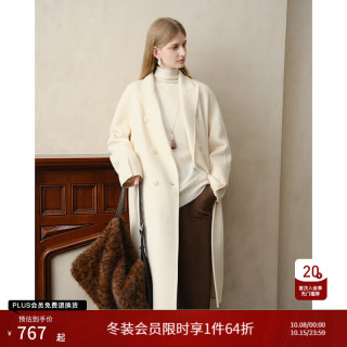 自巧 巧制STUDIO 小个子白色双面羊毛大衣女2025新款韩版毛呢外套 奶油白  XXS （尺码：1）