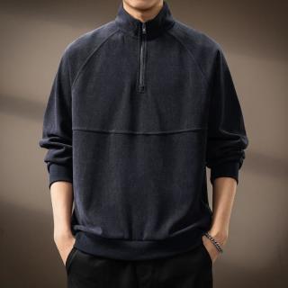 贵色 日系复古重磅休闲卫衣男秋季宽松上衣Polo衫