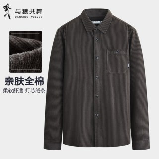 与狼共舞 [纯棉灯芯绒]与狼共舞保暖翻领衬衫男25春秋新款亲肤休闲长袖衬衣
