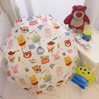伞王严选玩具总动员遮阳伞卡通可爱学生黑胶三折防晒晴雨两雨伞