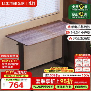 乐歌 电动升降桌电脑桌办公家用书桌学习桌小户型E1N/1.2m灰木纹色