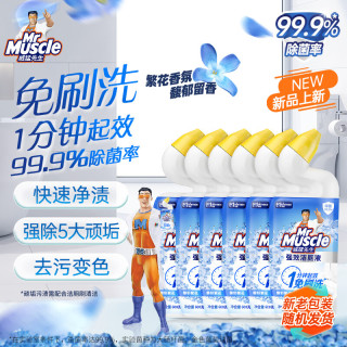 威猛先生 免刷洗 强效洁厕灵 洁厕剂 馥郁繁花型 去污渍清洁尿垢 600gX6瓶