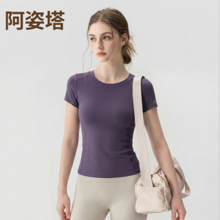 升级款速干显瘦高弹无束缚运动短袖瑜伽健身上衣女 36432