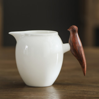 德化白瓷公道杯高档家用茶具中式纯白陶瓷创意茶道大号茶海大容量