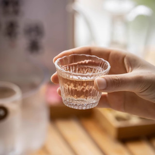 瓷牌茗玻璃茶杯沙粒纹家用功夫茶具个人专用品茗杯主人杯单杯泡茶