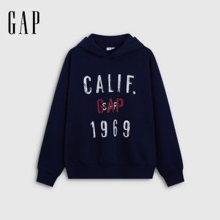 Gap 男女装2026秋新品潮流字母印花加绒宽松连帽卫衣