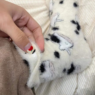 FOURDATRY 卡通水貂绒地板袜加厚保暖可爱日系居家月子睡眠socks