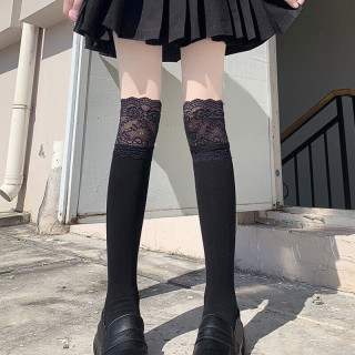 FOURDATRY 日系学院风长靴袜保暖过膝高筒袜女秋冬款