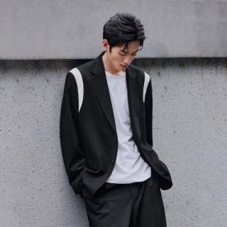 国家补贴：太平鸟 男装春秋款西装休闲肩部撞色西服便西外套男士