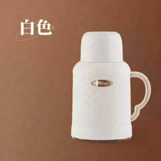 妙普乐 皮纹保温壶家用开水大容量便携热水瓶保温壶暖水瓶保温瓶迷你 优雅白(1000ML)(敖瑞AR550-1.0L白)