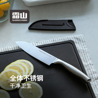 霜山 不锈钢水果刀轻巧便携厨房备餐切菜小刀家用多功能果蔬削皮刀 不锈钢水果刀-长23.3cm（带刀套）