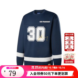 NBA 美式复古撞色网眼速干长袖T恤 库里/藏青色 M