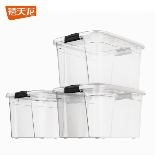 禧天龙 牌子货！加厚透明收纳箱大号容量 透明款 3个