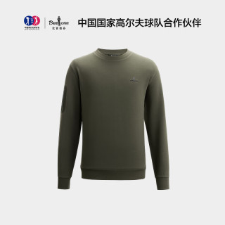 比音勒芬 男士时尚工装风绵羊毛圆领长袖T恤卫衣