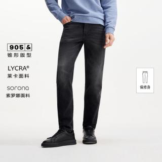杰克琼斯 秋季男装牛仔裤长裤子时尚潮流简约猫须水洗舒适
