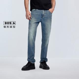 杰克琼斯 冬季男装牛仔裤休闲百搭时尚潮流猫须水洗通勤合体长裤子男士