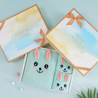 魅森 珊瑚绒浴巾结婚礼品大眼兔