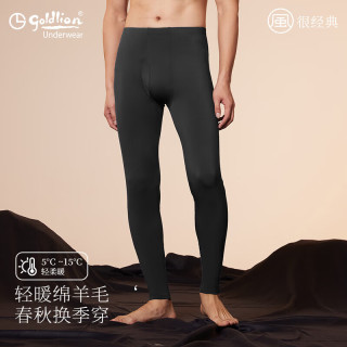 金利来 男士羊毛打底裤男 黑色 M 男 M(165/90)