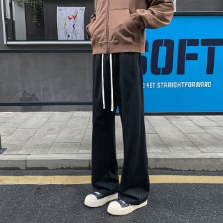 月伊纺 美式高街直筒卫裤男潮流百搭宽松阔腿休闲长裤青年百搭运动哈伦裤