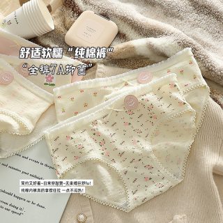 芬腾 中腰纯棉内裤女舒适无束缚4条装