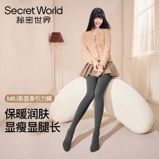 SecretWorld 秘密世界（SecretWorld）保暖裤女士秋冬款中厚光腿神器2026新款打底裤袜 深灰  均码