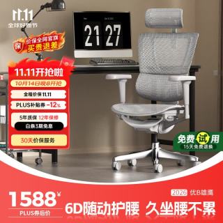 保友办公家具 优旗舰版 人体工学电脑椅 灰色+银白色