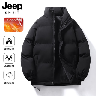 JEEP SPIRIT 反季节男士加绒加厚立领棉服