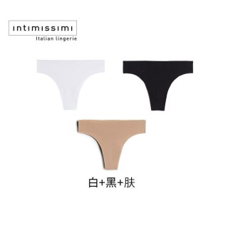 Intimissimi 意舒漫女士舒适半包臀无痕粉底液三角裤3条装SBD49V