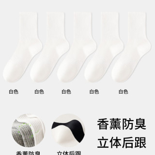 雅鹿 男士纯棉透气中筒袜