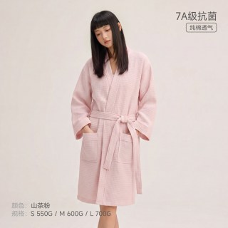 三利 纯棉浴袍女吸水速干全棉浴衣洗完澡穿的酒店可穿浴巾新款四季