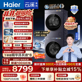 海尔 云溪5.0高奢版D5洗烘套装10kg直驱精华洗双擎热泵