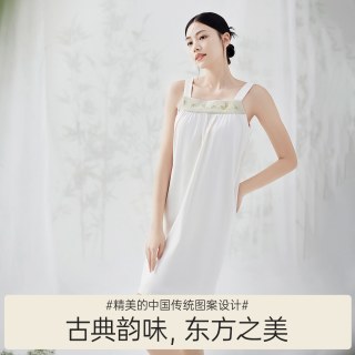 顶瓜瓜 国风款吊带睡裙女夏季薄款古风睡衣家居服单件刺绣吊带裙