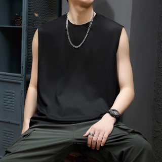 派丹图 液氨丝光棉凉感背心男2026夏季冰丝无袖t恤宽松坎肩运动健身篮球