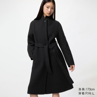 优衣库 双面呢休闲长大衣优衣库女装487423
