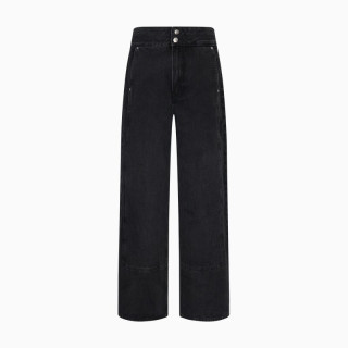 CK Jeans26秋冬新款女士美式复古潮流纯棉高腰显腿长阔腿牛仔裤