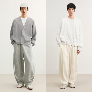 速写 男装早春新款针织开衫V领毛衫宽松上衣短外套简约休闲松弛感
