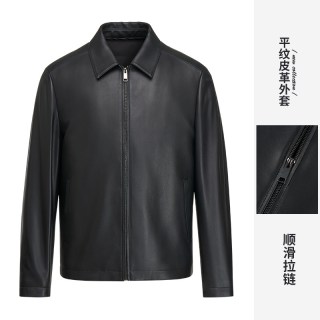 才子 真皮皮衣男士2026秋季新款轻商务休闲皮夹克外套