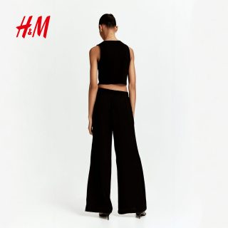H&M HM女装休闲裤时尚潮流柔软气质抽绳阔腿裤1262105